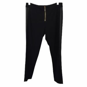 RACHEL ZOE Black Pants With Faux Leather Side Stripes Size 4 New with Tags